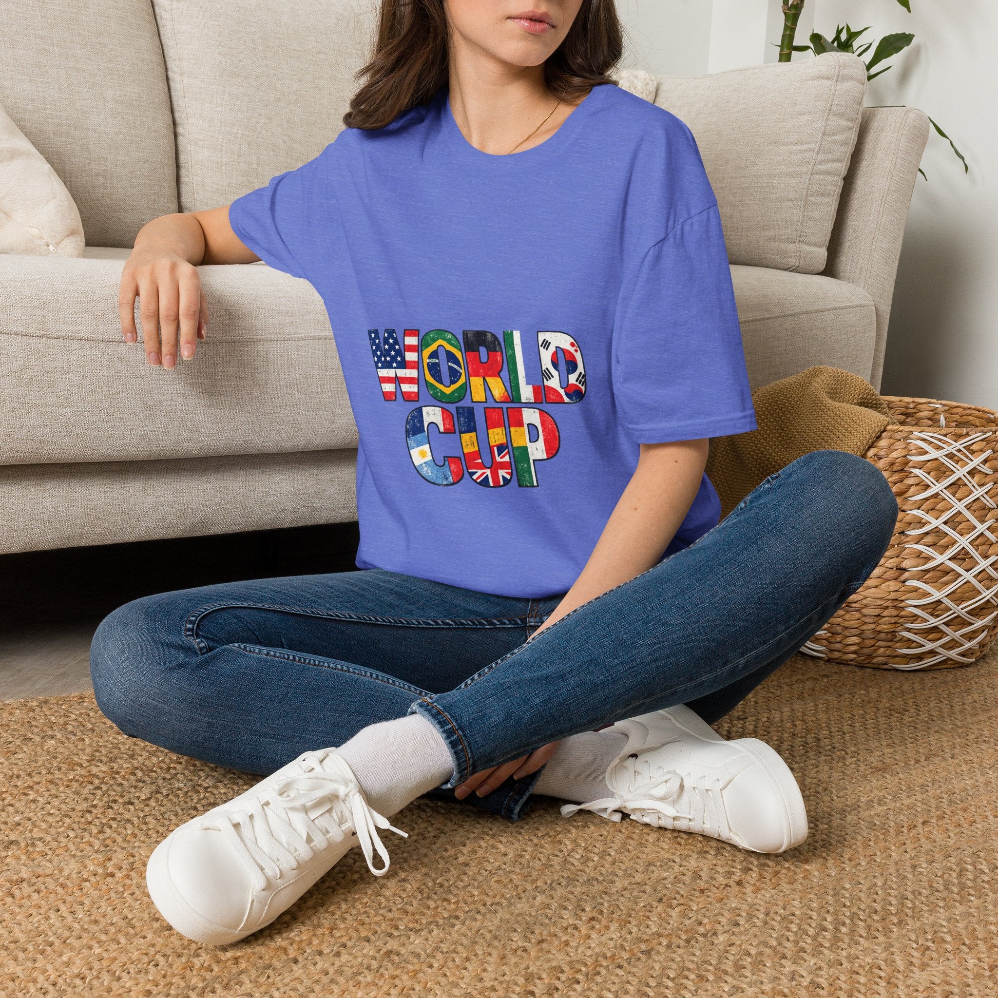 World Cup Flag Graphic T-Shirt — 'WORLD CUP' International Soccer Fans Tee