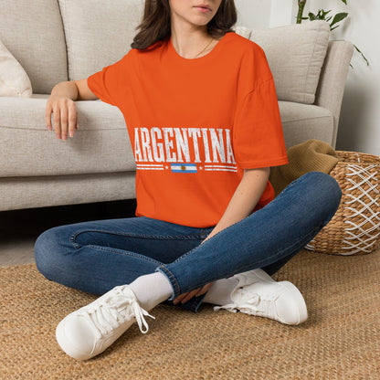 Argentina Graphic T-Shirt — Retro Flag Stripe Football Soccer Tee