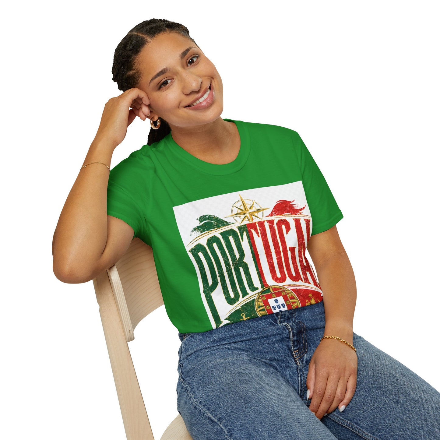 Portugal Vintage Compass T-Shirt — Retro Portuguese Flag Travel Tee