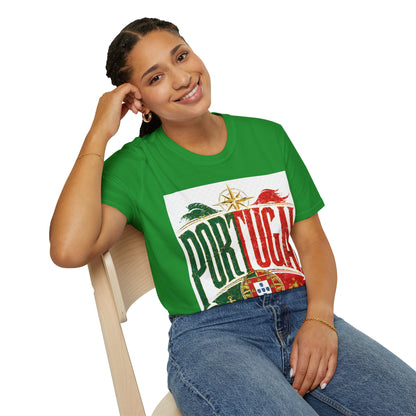 Portugal Vintage Compass T-Shirt — Retro Portuguese Flag Travel Tee
