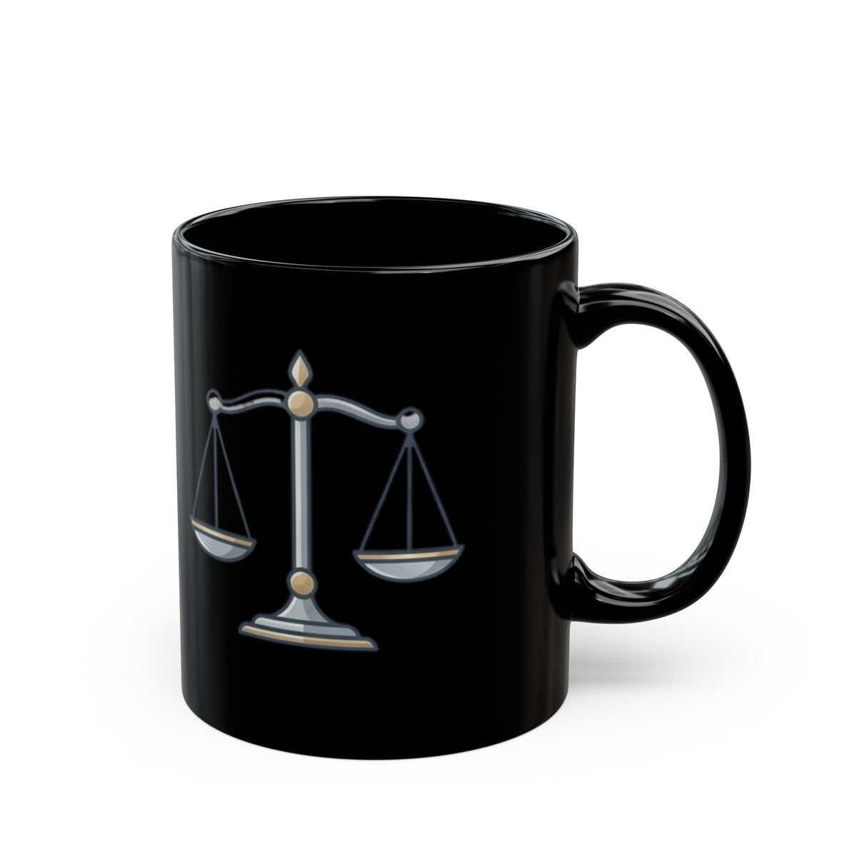 Libra Zodiac Libra Scales Black Coffee Mug — Zodiac Balance Astrology Gift