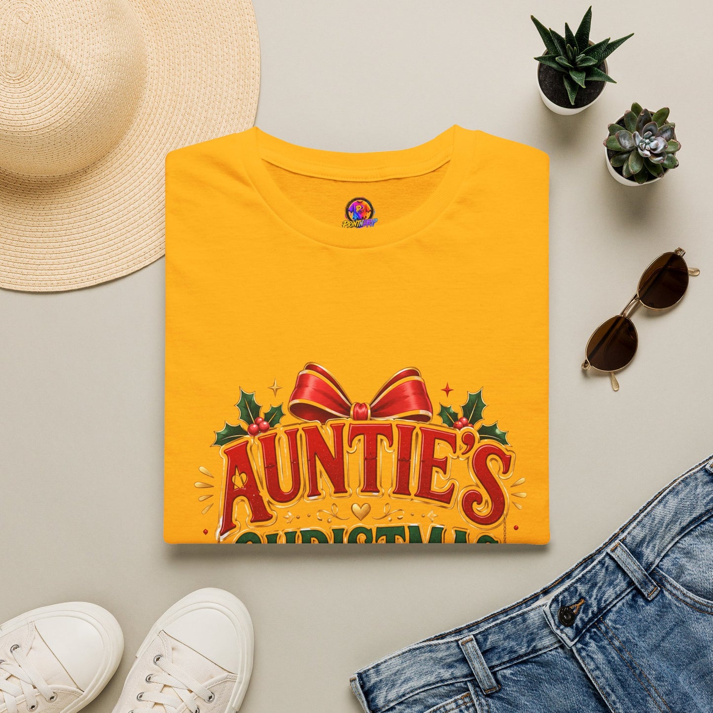 Auntie’s Christmas Crew T-Shirt — Holiday Family Pajama Tee