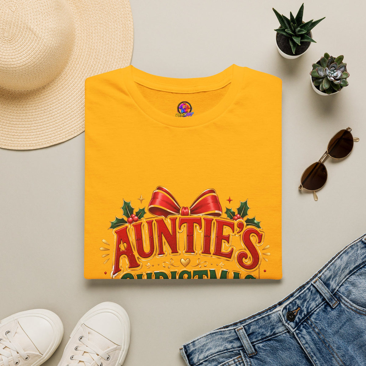 Auntie’s Christmas Crew T-Shirt — Holiday Family Pajama Tee