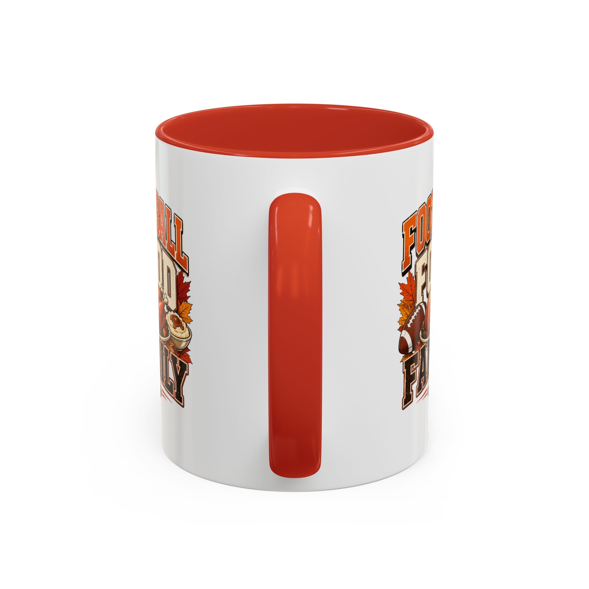 Thanksgiving Mug Football, Food & Family Coffee Mug — Thanksgiving Game Day Accent Mug