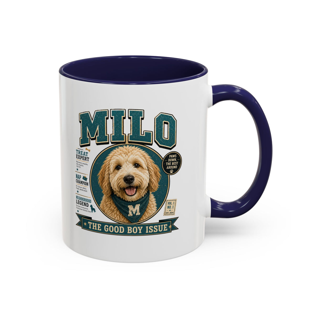 Milo Bailey Dog Dad Mom Milo Dog Coffee Mug — 'The Good Boy Issue' Accent