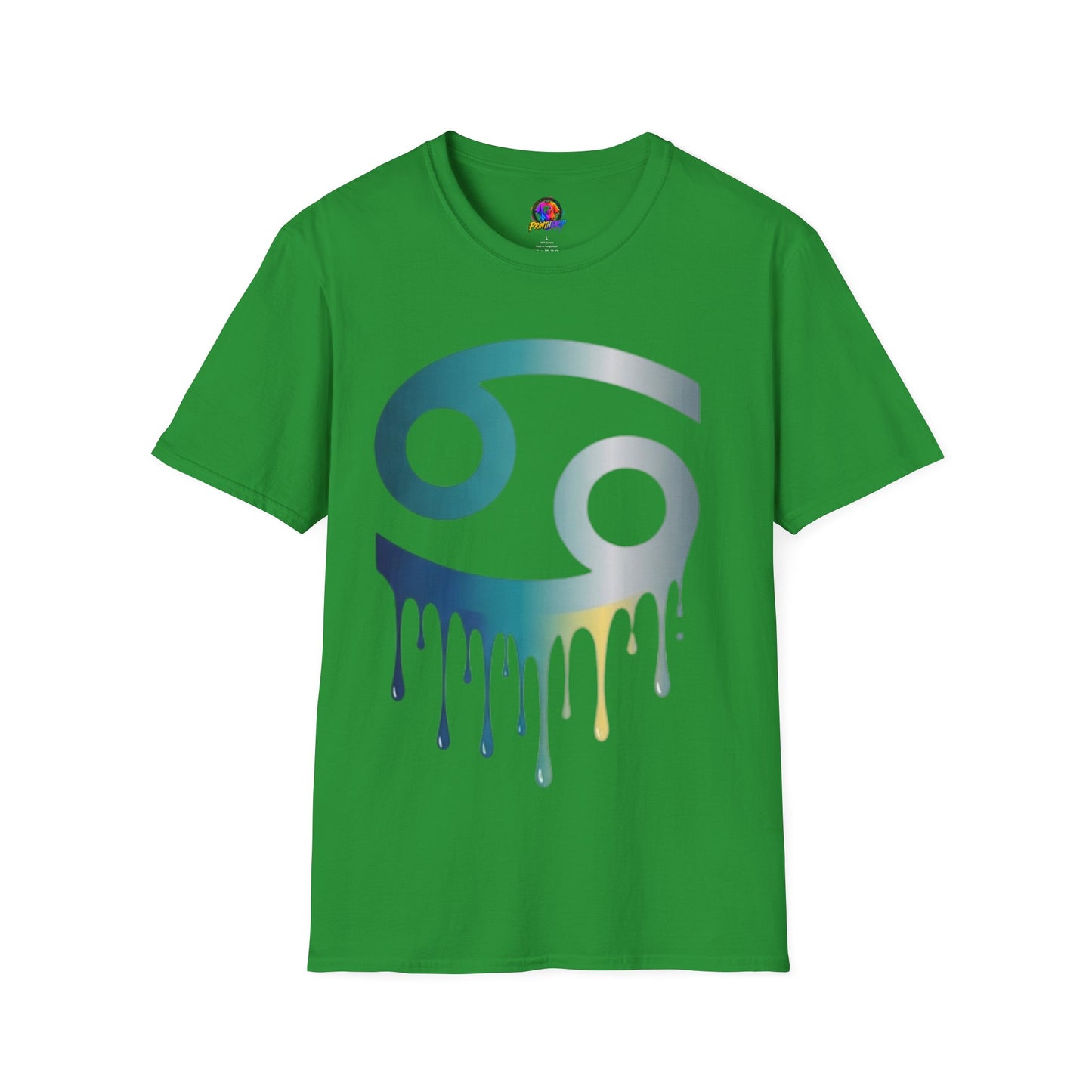 Cancer Zodiac T‑Shirt — Dripping Gradient Astrology Tee (Cancer Symbol)