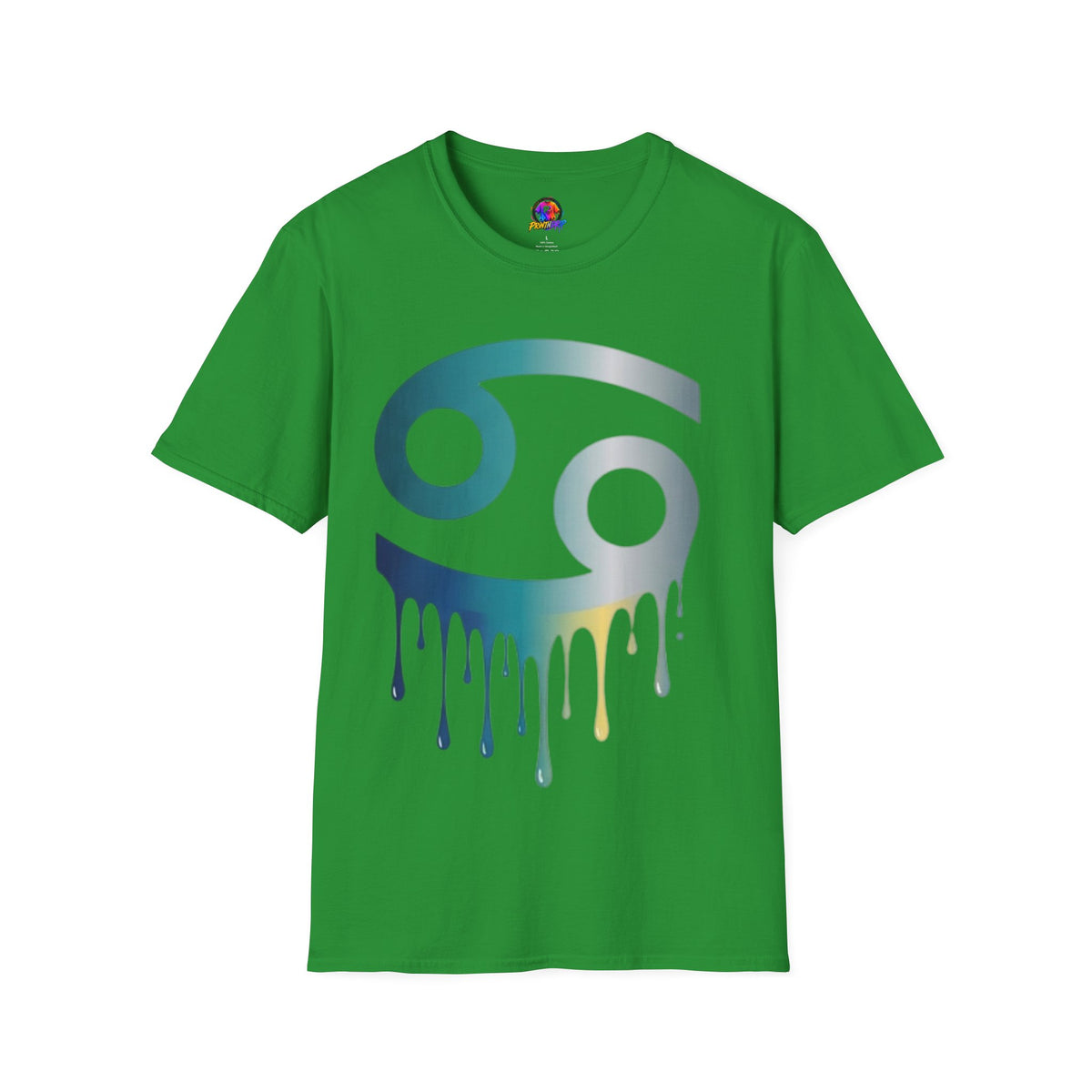Cancer Zodiac T‑Shirt — Dripping Gradient Astrology Tee (Cancer Symbol)