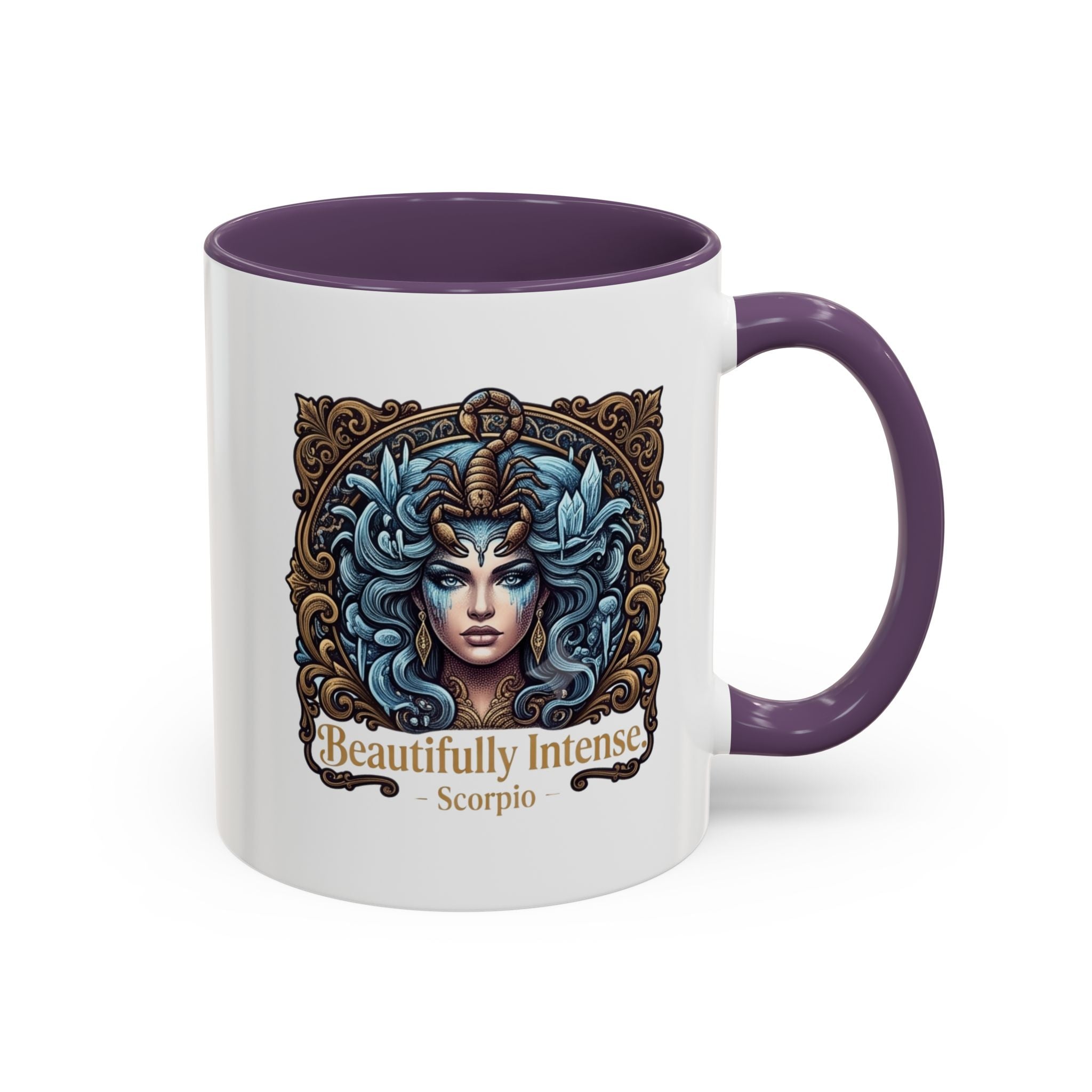 Scorpio Accent Coffee Mug — "Beautifully Intense" Zodiac Design (11/15oz)