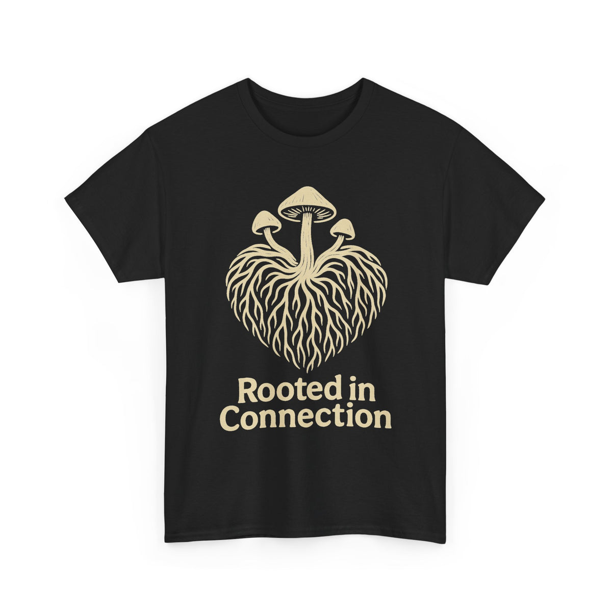 Rooted in Connection Mushroom Graphic Tee - Aesthetic Nature T-Shirt - Trending Now - September 2026