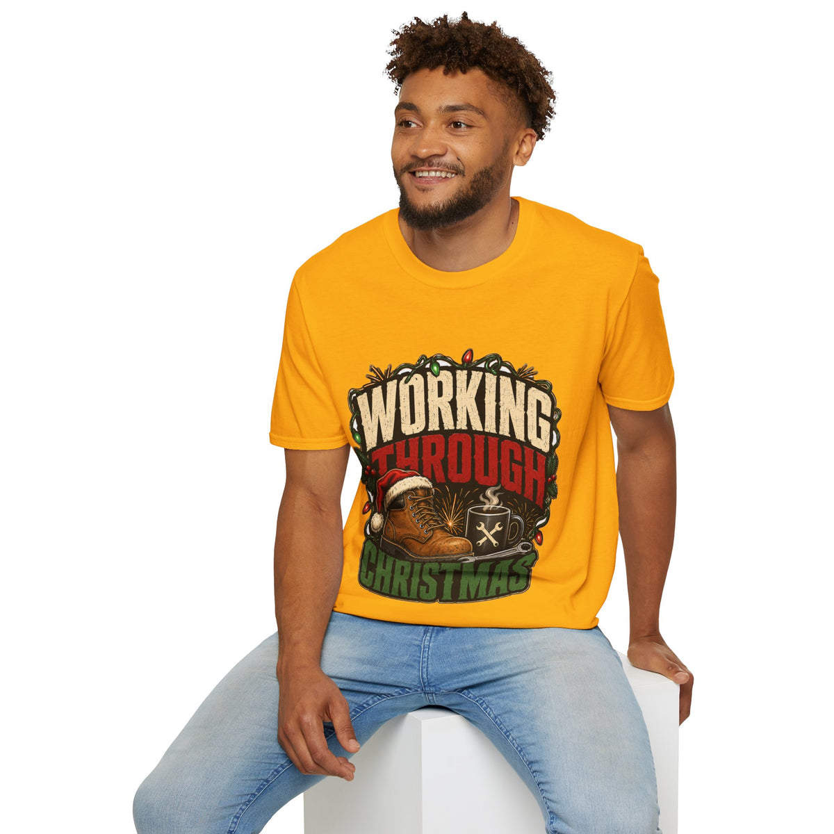 Working Through Christmas T-Shirt — Funny Holiday Nurse/Worker Gift