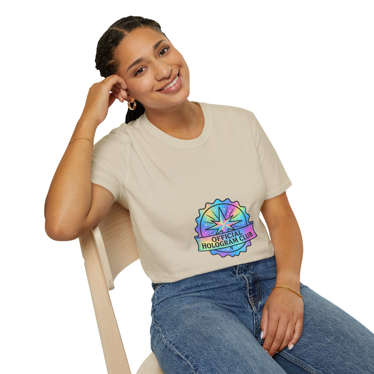 Official Hologram Club Rainbow Holographic T-Shirt - Trending Now - October 2026