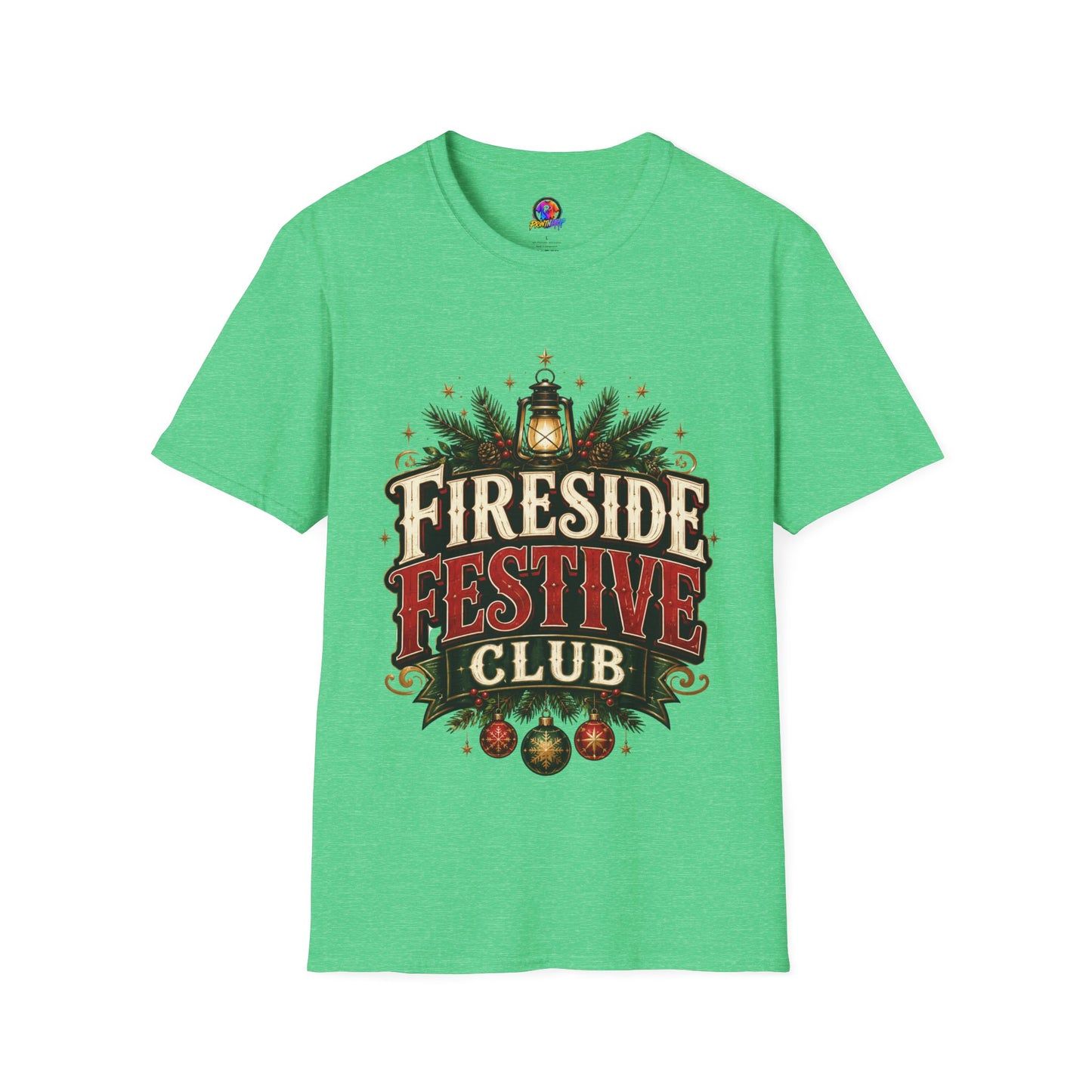 Fireside Festive Club T-Shirt — Cozy Holiday Lantern Graphic Tee