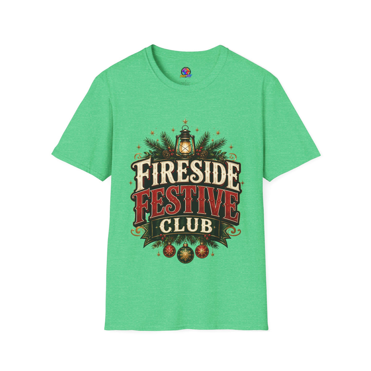 Fireside Festive Club T-Shirt — Cozy Holiday Lantern Graphic Tee