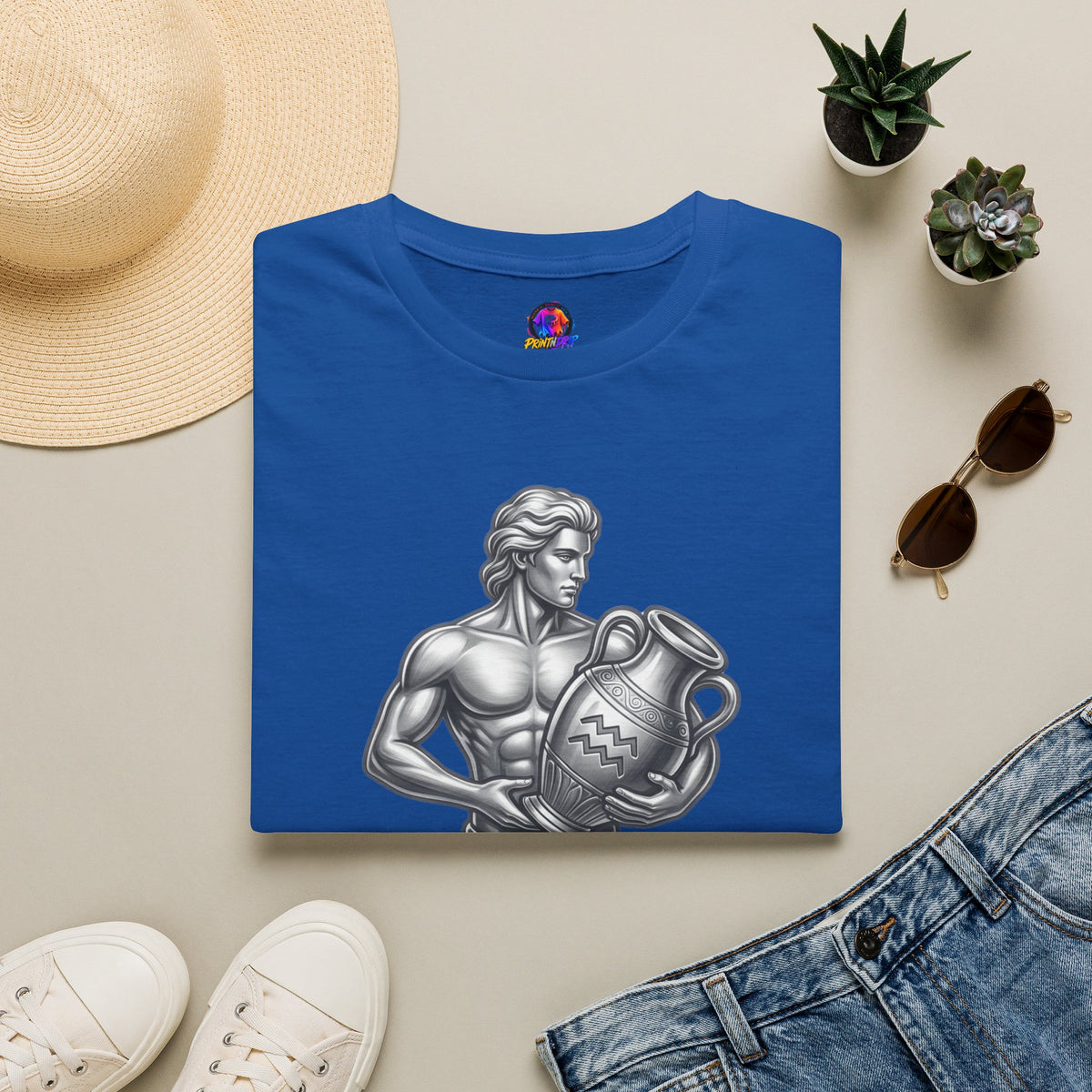 Aquarius Zodiac T-Shirt — Mythic Water Bearer Astrology Tee