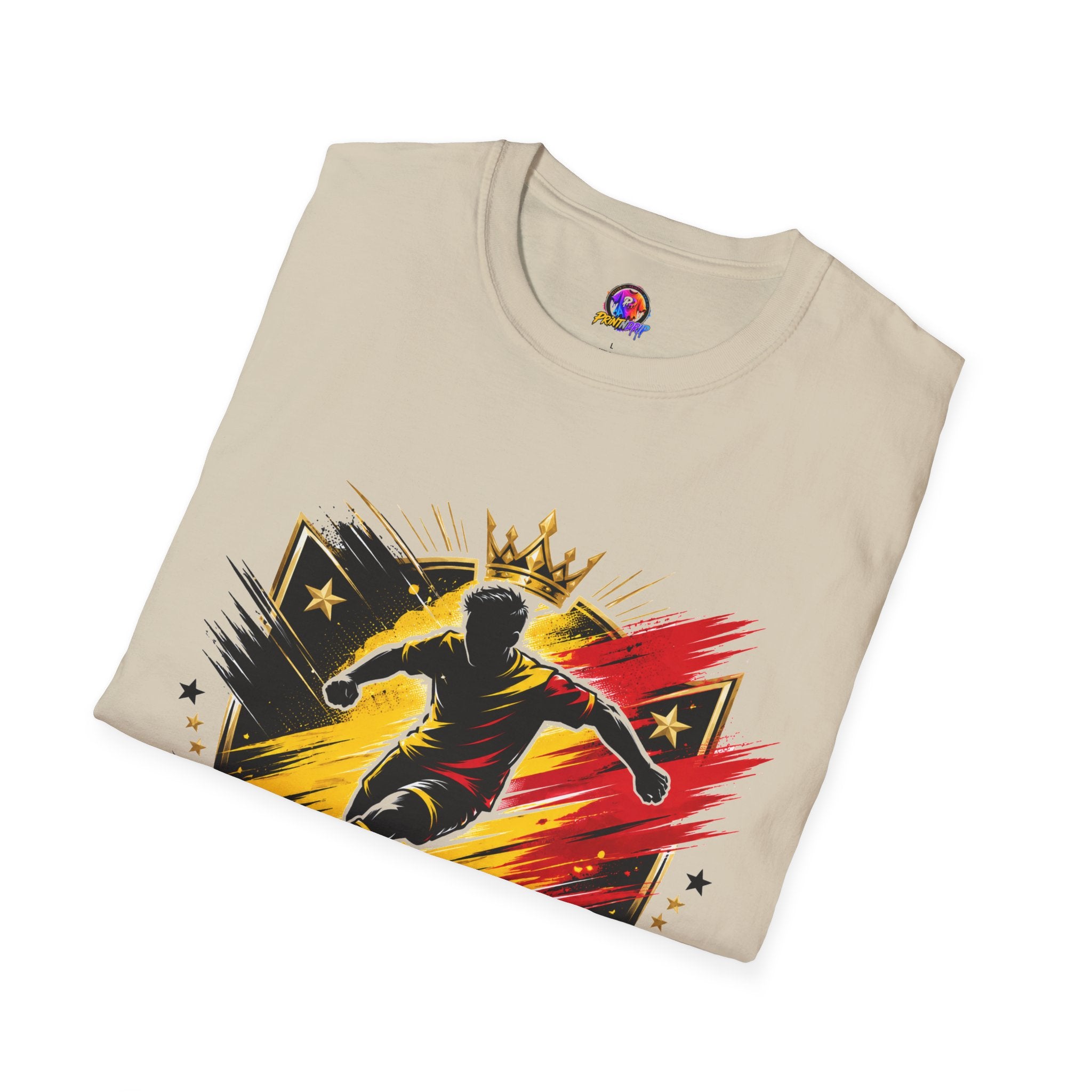 Belgium Soccer T-Shirt — 'Tricolor Strike' Graphic Jersey Tee