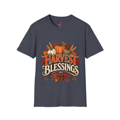 Harvest Blessings T-Shirt — Fall Pumpkin Harvest Graphic Tee for Thanksgiving