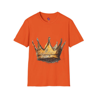 Crowned Sketch T‑Shirt — Hand‑Drawn Gold Crown Graphic Tee