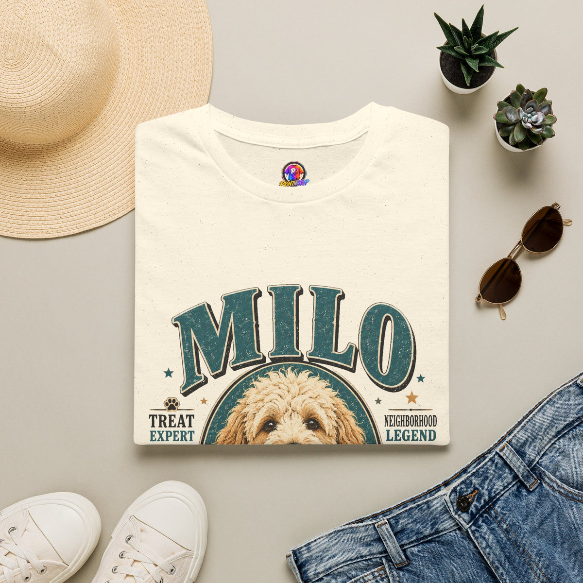 Dog Lover T-Shirt — "MILO" Personalized Pet Portrait Tee