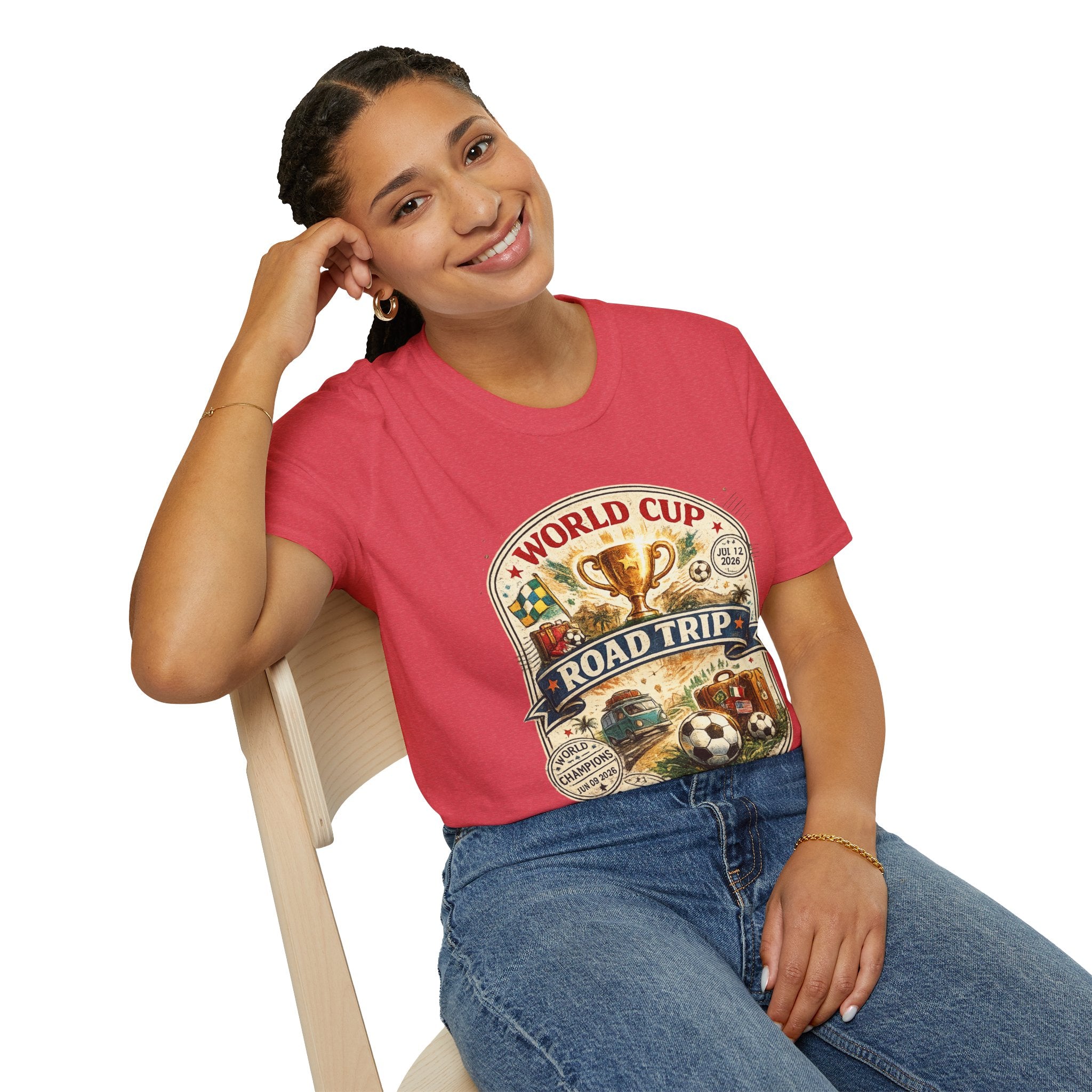 World Cup Road Trip T-Shirt — Vintage Soccer Trophy Design