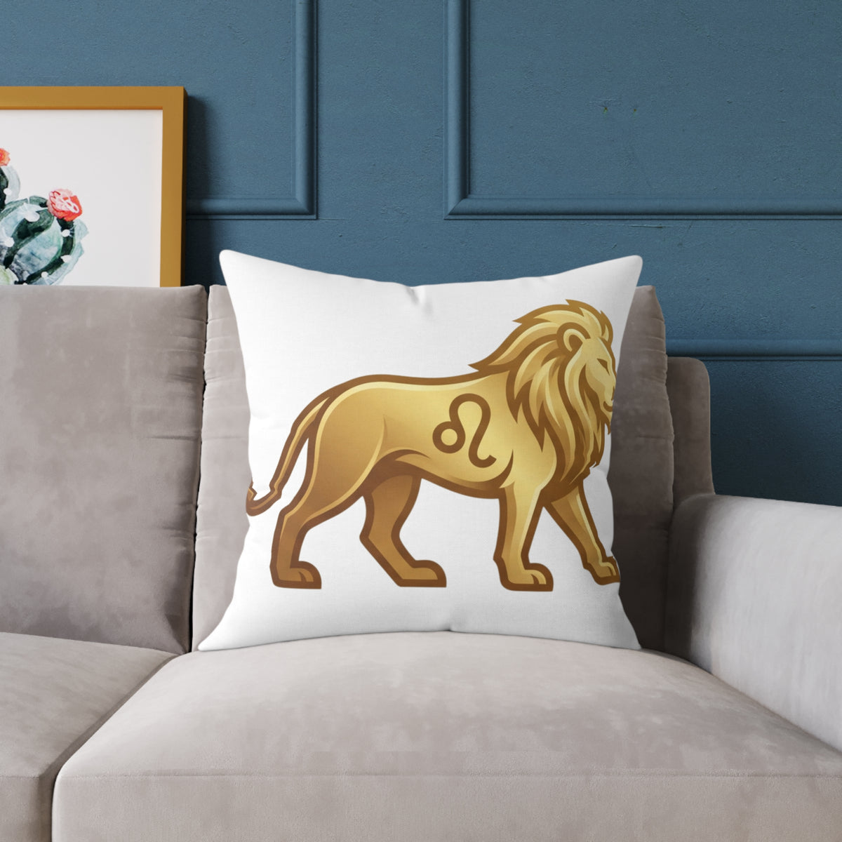 Lion Leo Zodiac Astrological  Square Poly Canvas Pillow
