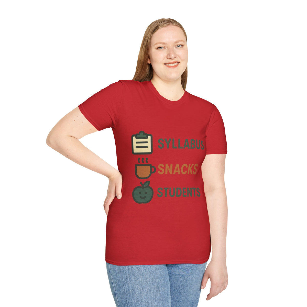 Syllabus Snacks Students Graphic Tee — Funny Teacher & Student Back-to-School T-Shirt - Trending Now - August 2026