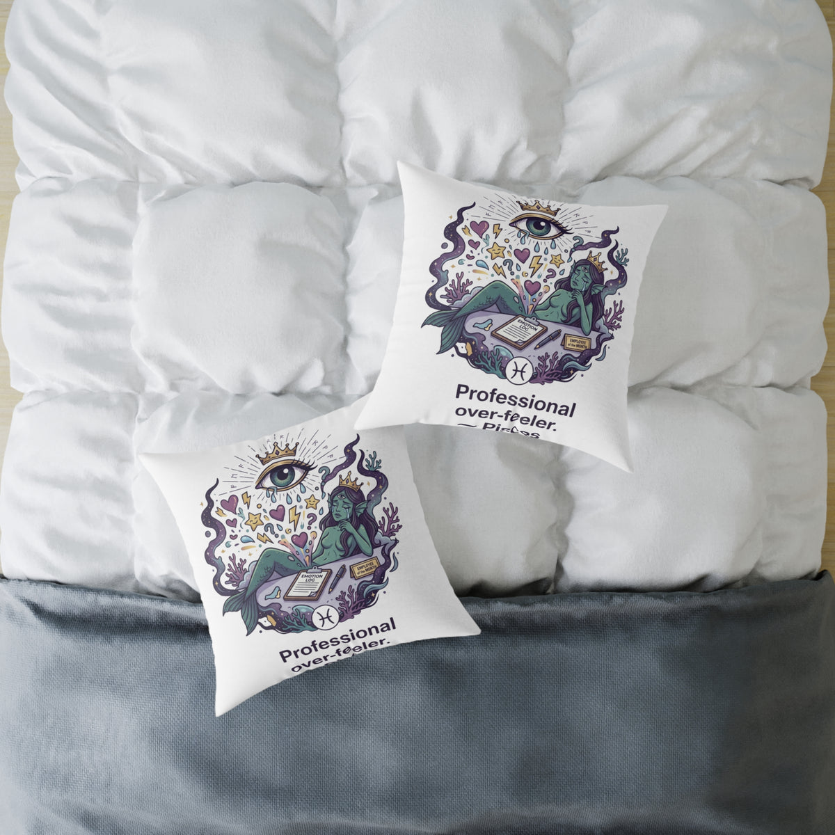 Pisces Zodiac Professional Over-feeler Square Poly Canvas Pillow