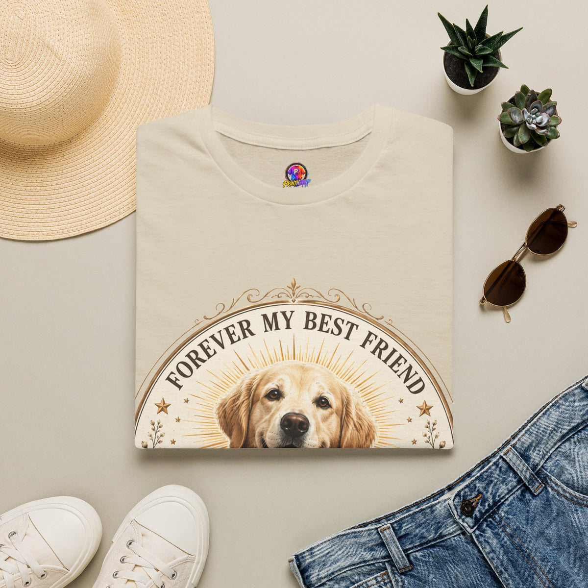 Dog Lover T-Shirt — “Forever My Best Friend” Personalized Golden Retriever Tee