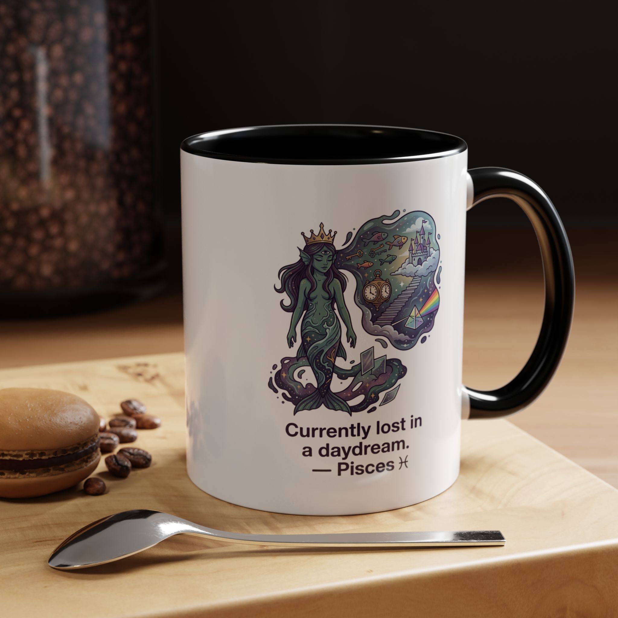 Pisces Daydream Accent Coffee Mug — "Currently lost in a daydream" Astrological Zodiac Gift