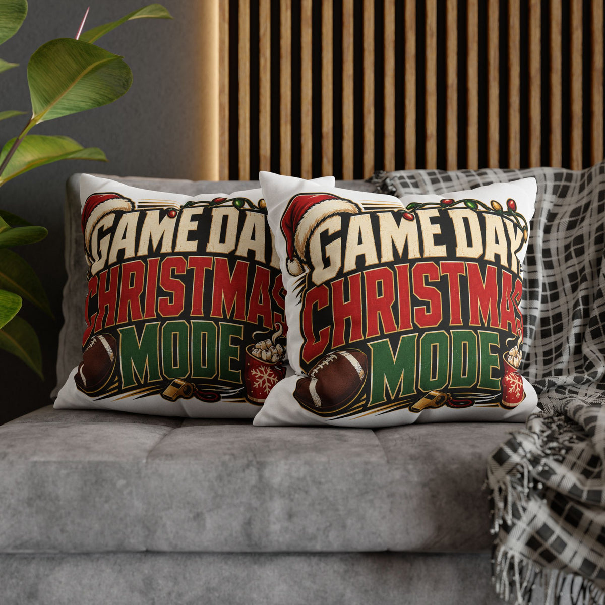 Game Day Christmas Mode Pillowcase Modern Day Christmas