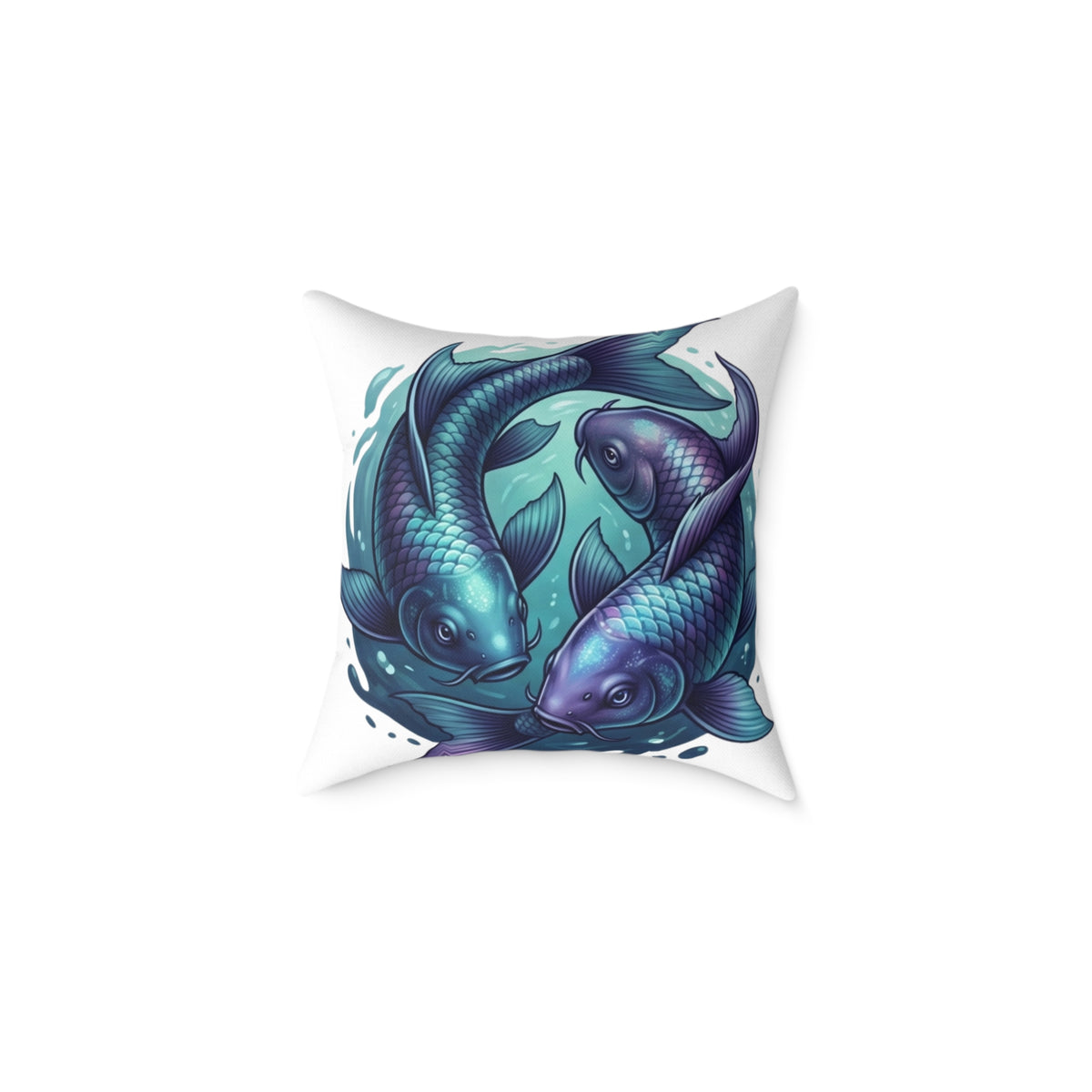 Pisces Zodiac Navy Blue Square Poly Canvas Pillow