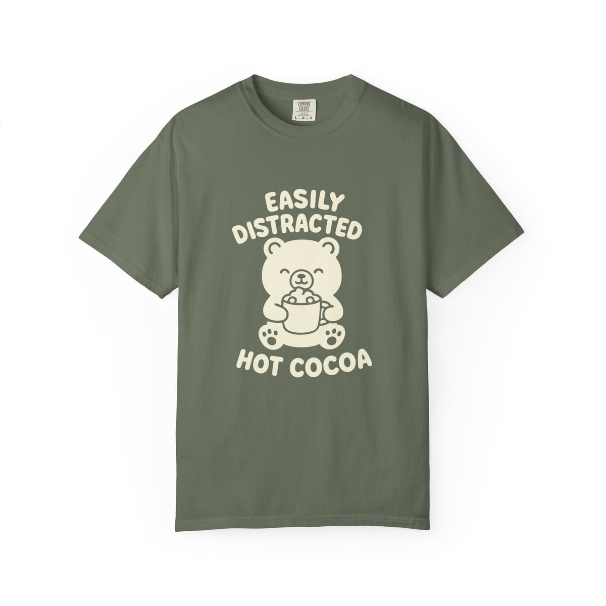 Hot Cocoa Bear T-Shirt — "Easily Distracted" Cute Winter Graphic Tee - Trending Now - October 2026
