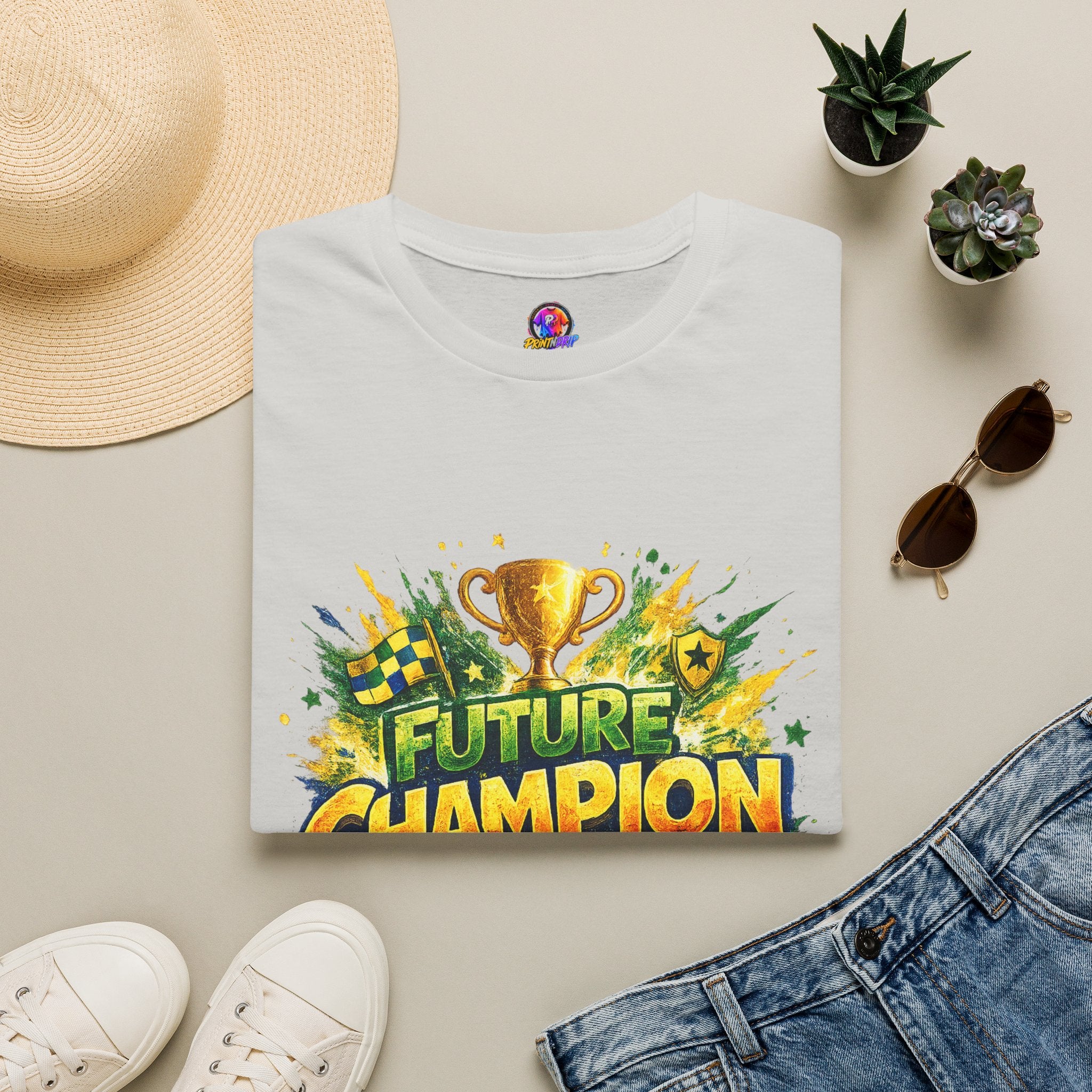 Kids Future Champion Soccer T-Shirt — Kids’ Sports Trophy Graphic Tee