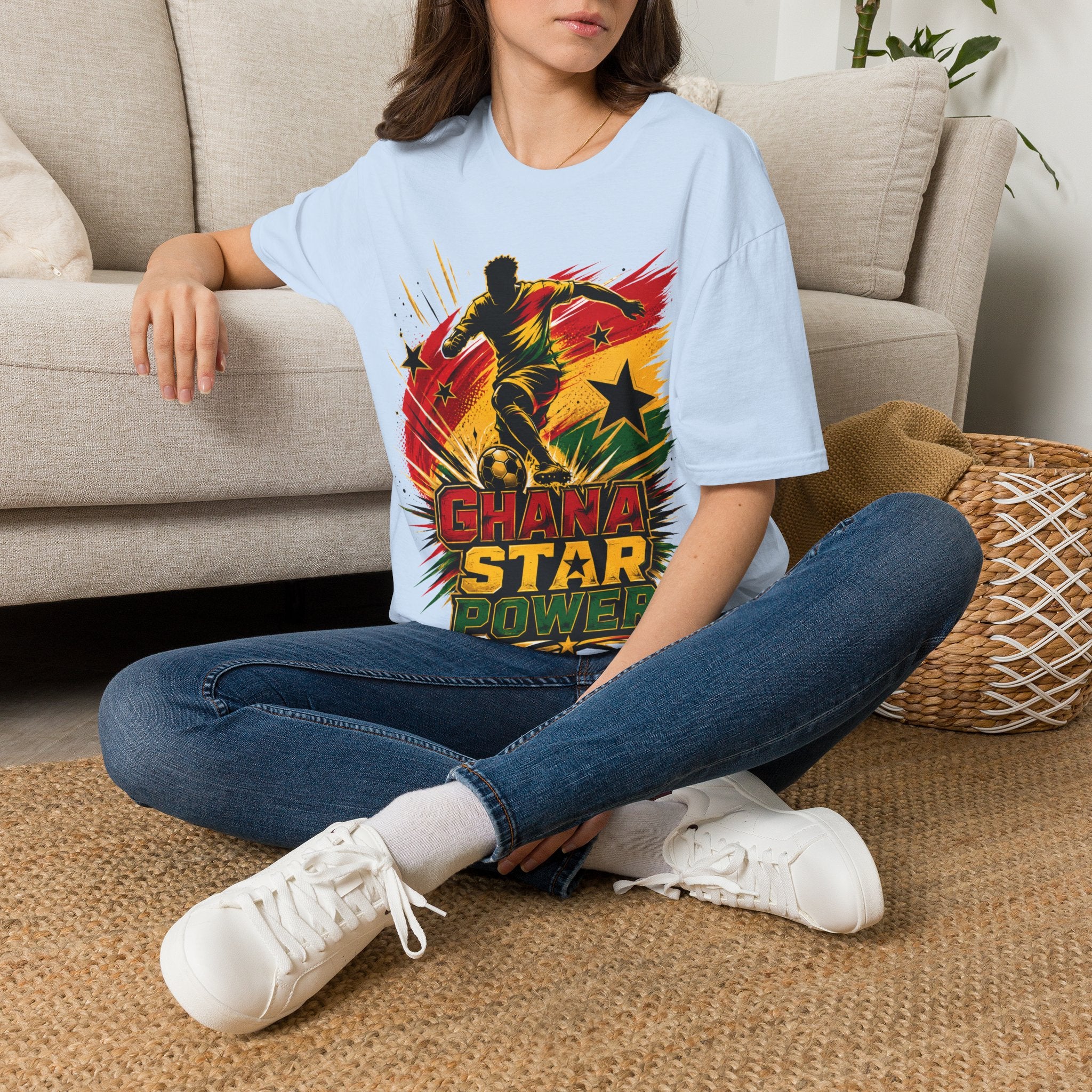 Ghana Star Power Soccer T-Shirt — Afro Football Fan Tee - Ghana T-Shirt