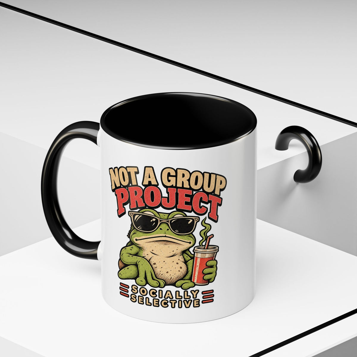 Funny And Witty "Not A Group Project" Accent Coffee Mug (11, 15oz)