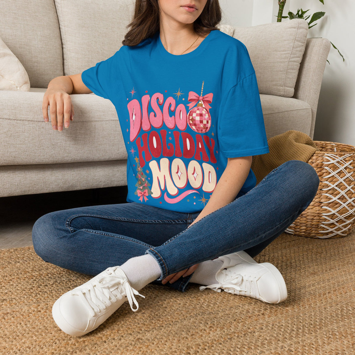 Disco Holiday T-Shirt — Retro Pink Disco Ball Christmas Tee