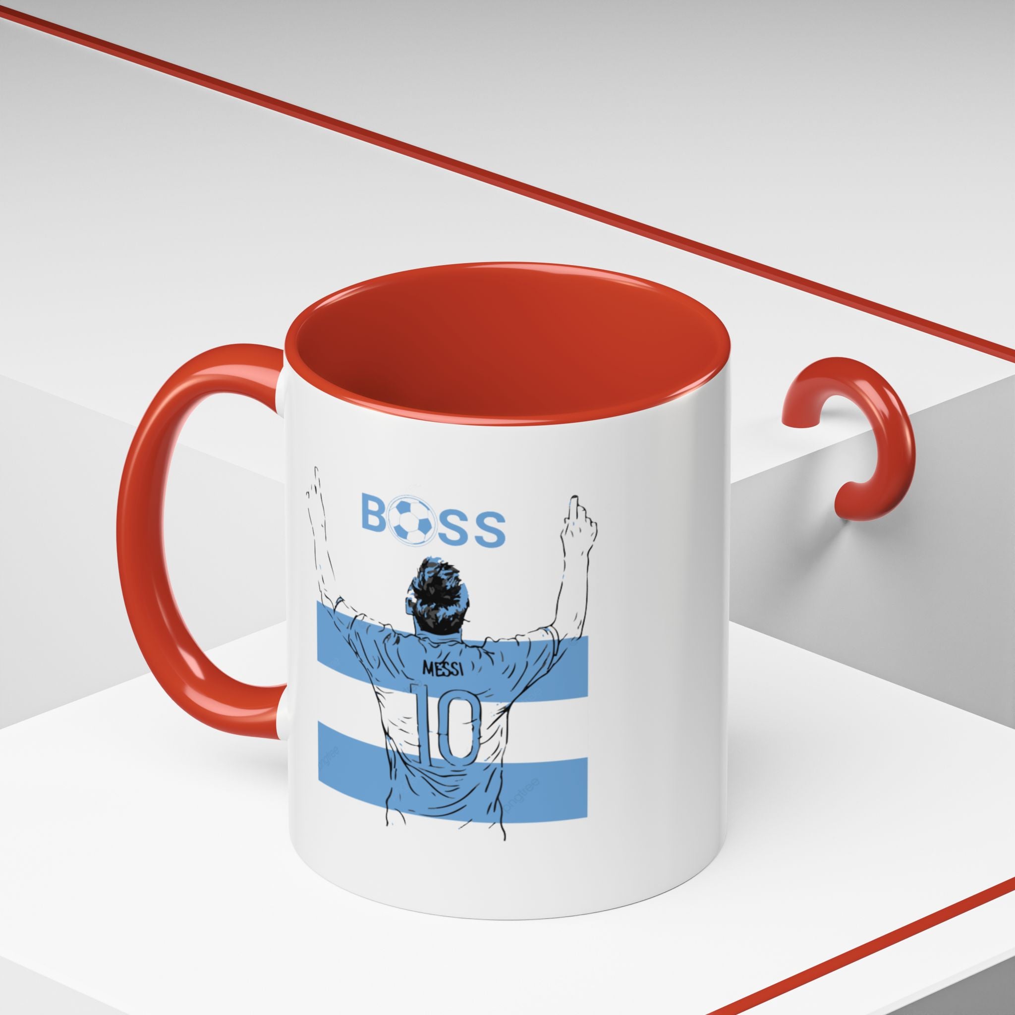 Boss Soccer Player Accent Coffee Mug —