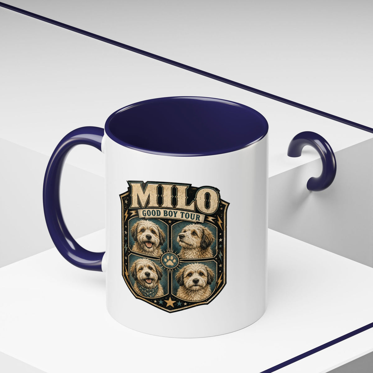 Milo Bailey Dog Dad Mom Milo 'Good Boy Tour' Accent Coffee Mug – Personalized Dog Lover Gift