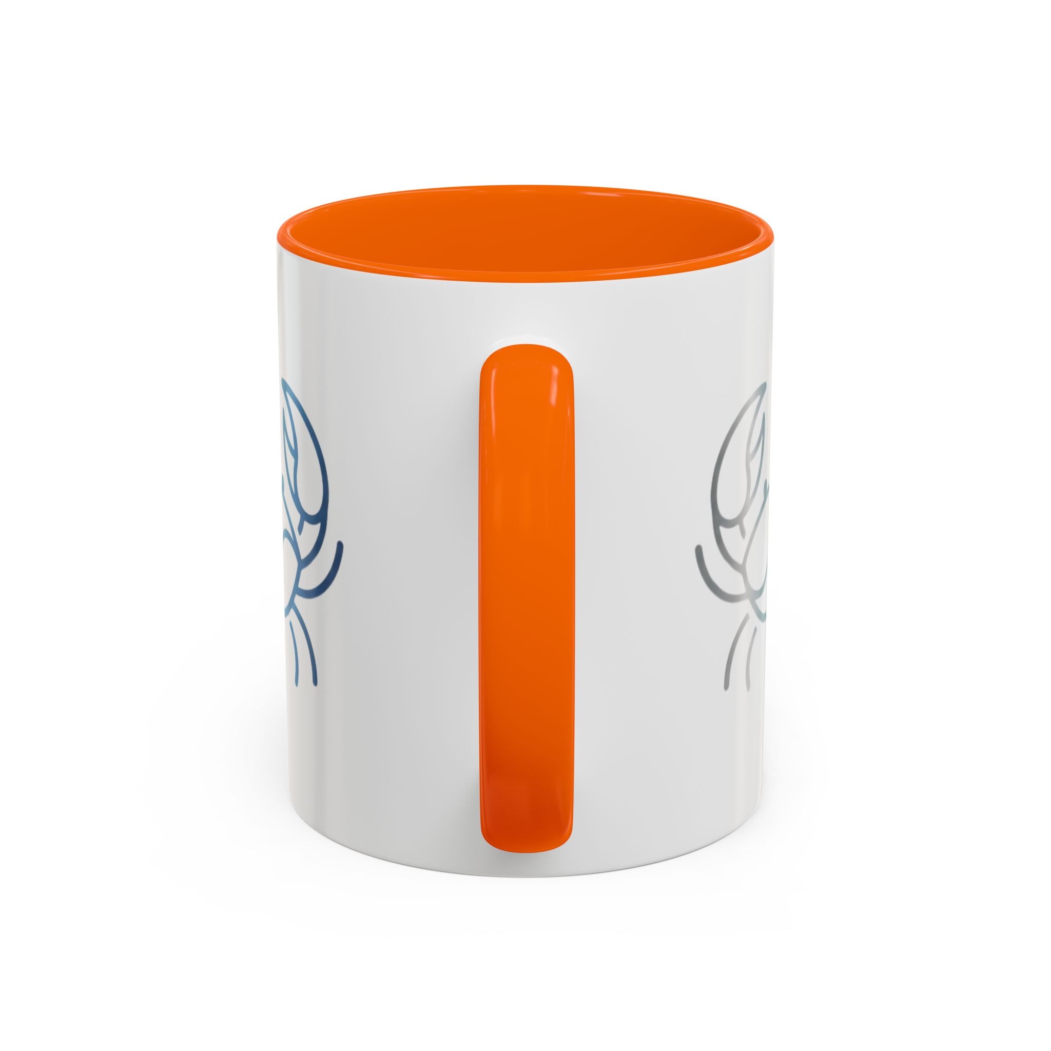 Crab Accent Coffee Mug — Minimal Coastal Zodiac Crab Design