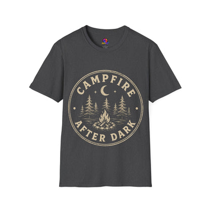 Campfire After Dark T-Shirt — Vintage Moon & Pines Camping Tee