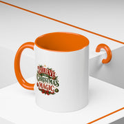 Believe in Christmas Magic Accent Coffee Mug — Festive Holiday ,Ceramic