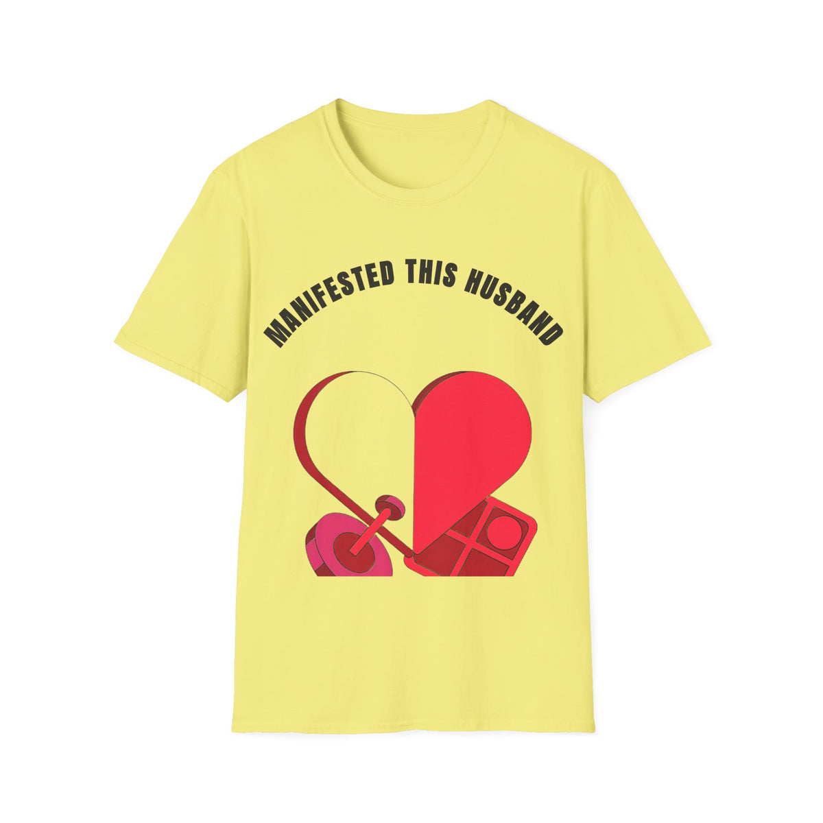 T-Shirt — "Manifested This Husband" Heart Graphic - Trending Now - September 2026