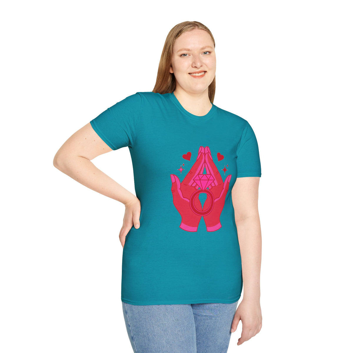 Manifested Hands Graphic T-Shirt — Pink Prayer Hands with Hearts - Trending Now - September 2026