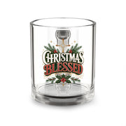 Christmas Glass Mug 10 oz Christmas Blessed Glass Mug — 10oz Holiday Coffee & Tea Cup