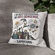 Capricorn Pillowcase — "I’m Not Antisocial, I’m Anti-Nonsense" Zodiac Decor