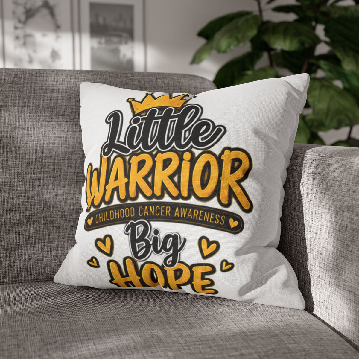 Pillowcase — "Little Warrior, Big Hope" Childhood Cancer Awareness