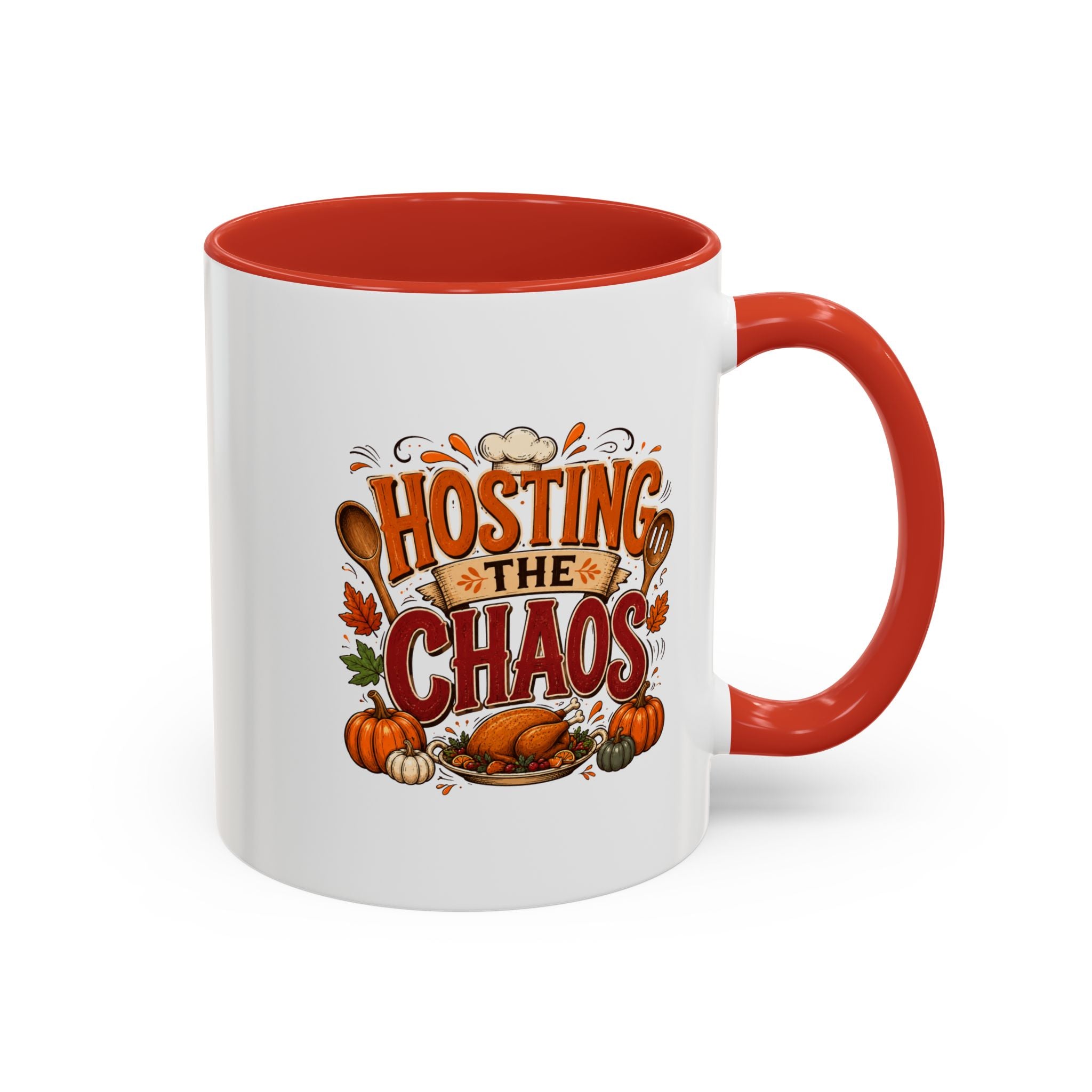 Thanksgiving Mug Hosting the Chaos Accent Coffee Mug — Thanksgiving Pumpkin Fall Kitchen Gift