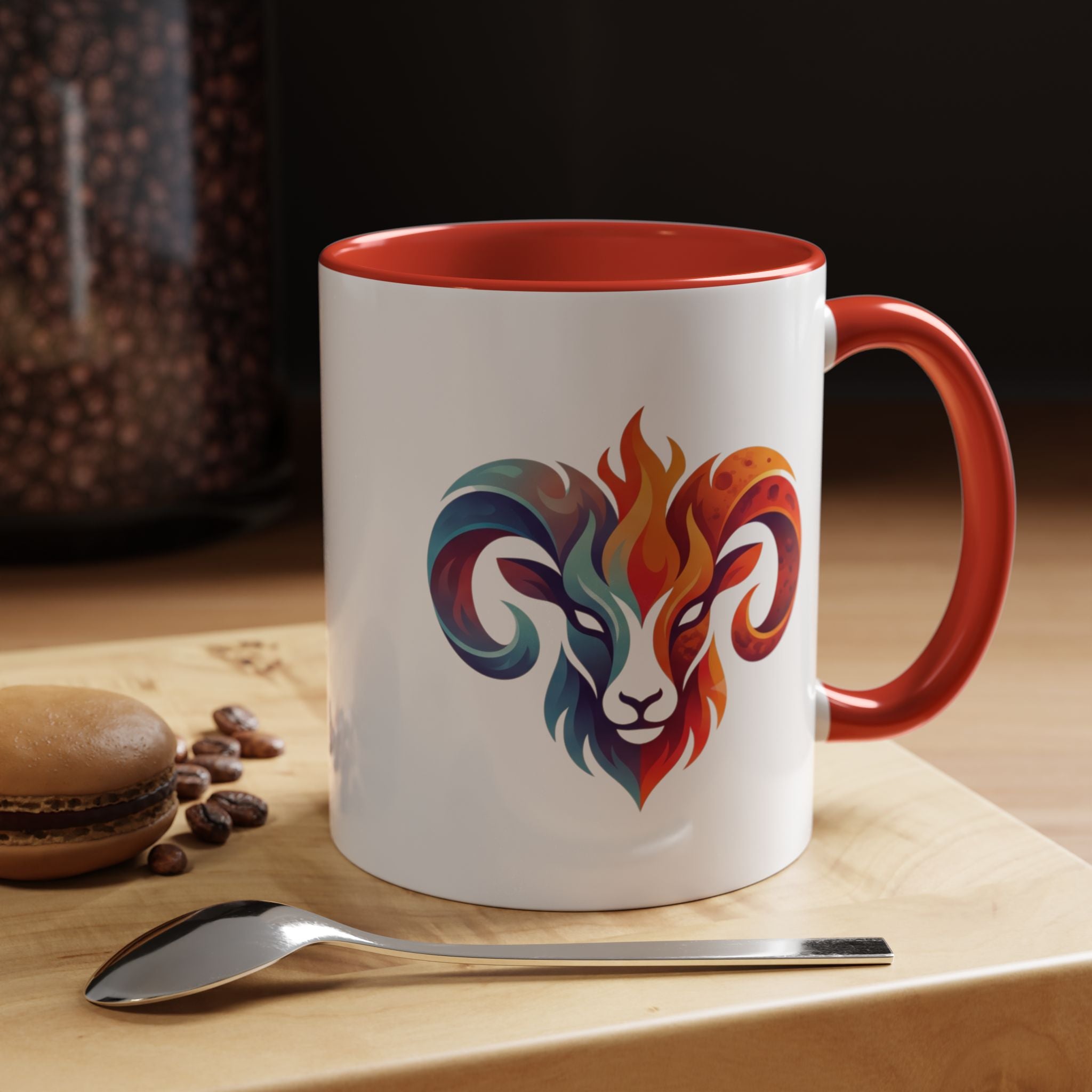 Aries Ram Heart Coffee Mug – Colorful Zodiac Accent Mug