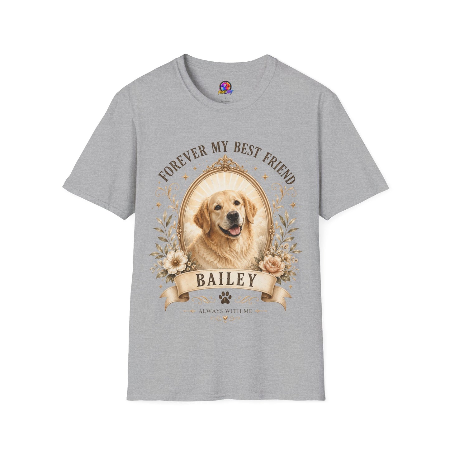 Dog Memorial T-Shirt — "Forever My Best Friend" Personalized Pet Tribute