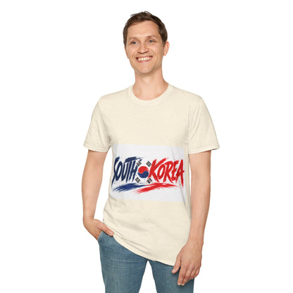 South Korea Flag Brushstroke T-Shirt — Patriotic Korean Travel Tee