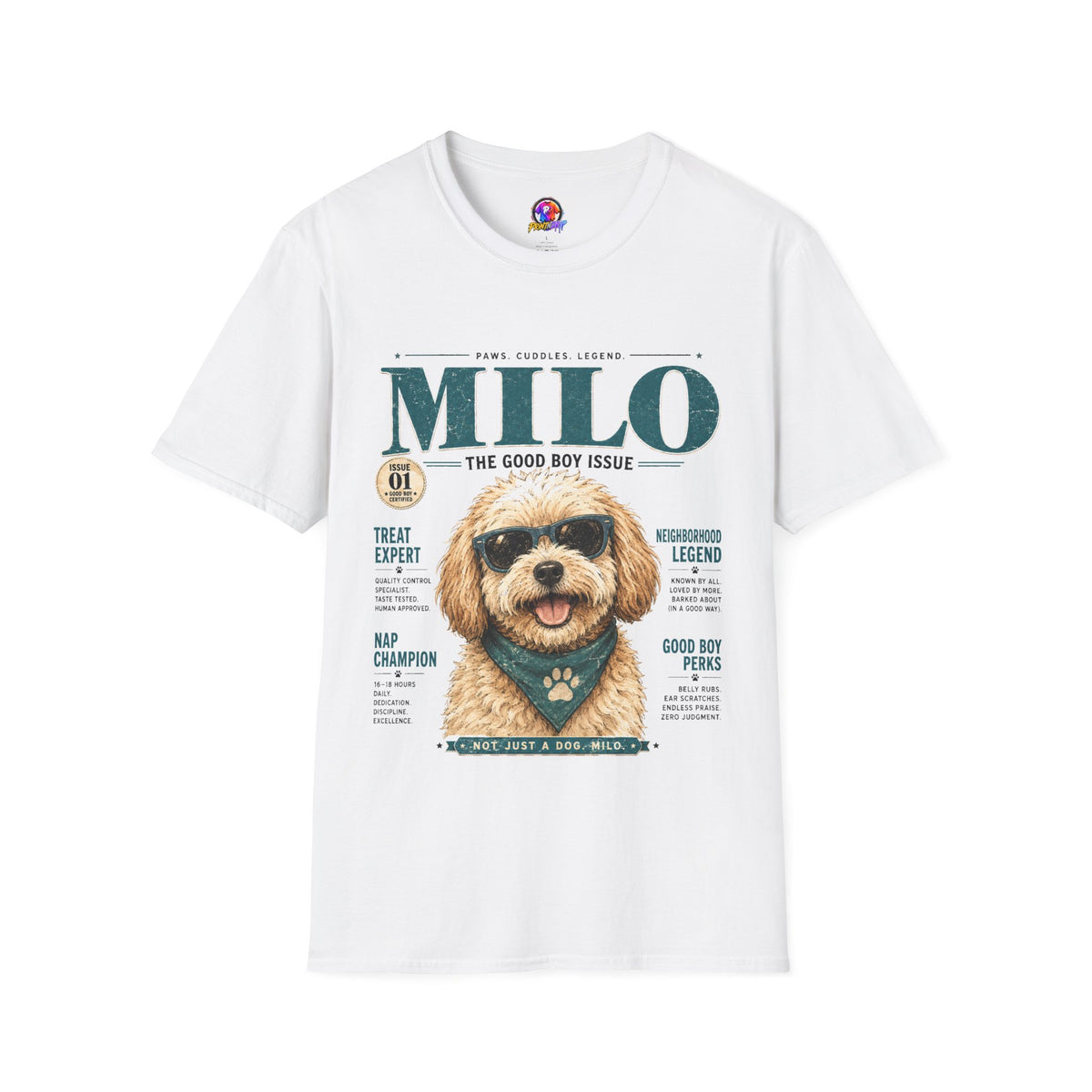 Milo 'The Good Boy Issue' T-Shirt — Cute Dog Magazine Cover Tee